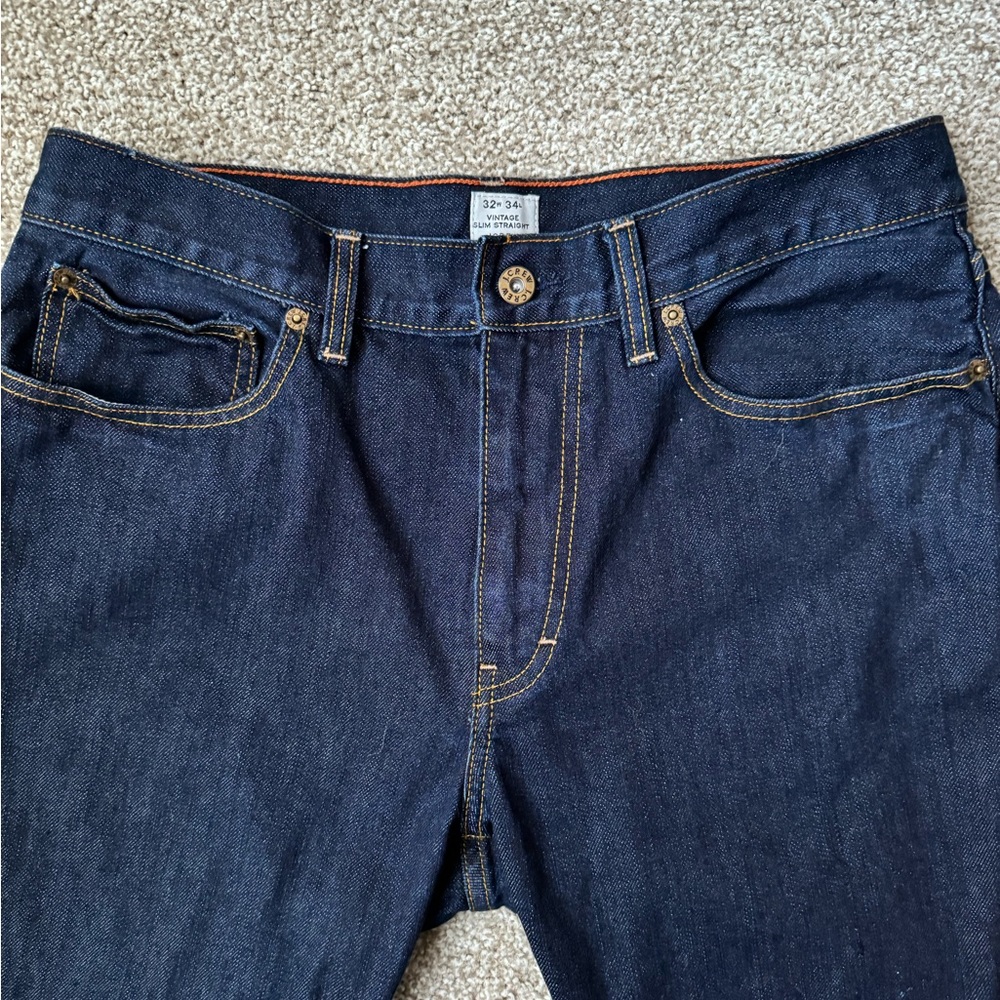J Crew Mens Vintage Flex Slim Straight Jean, Resin Rinse Wash, 32W/34L - Picture 5 of 7